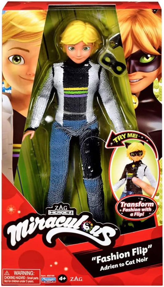 Adrien & Cat Noir P50195 Fashion Flip 26cm 10" Doll (ZAG Heroez: Miraculous)