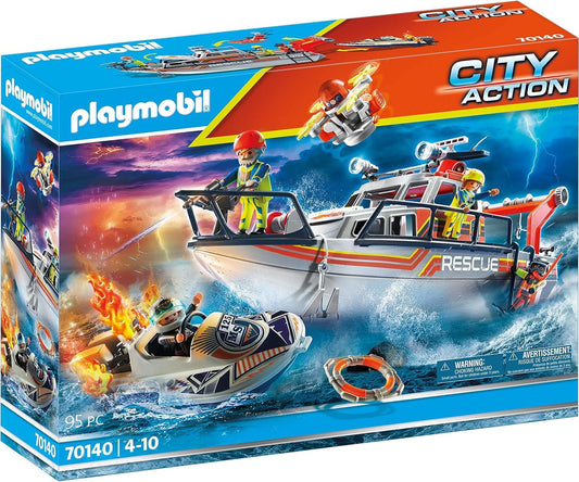 Fire Rescue with Personal Watercraft 70140 City Action Playset (Playmobil)