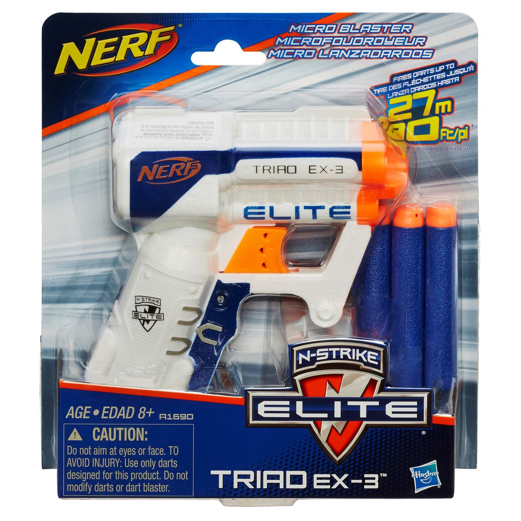 Nerf N-Strike Elite Triad EX-3 Blaster Compact 3-Dart Blaster