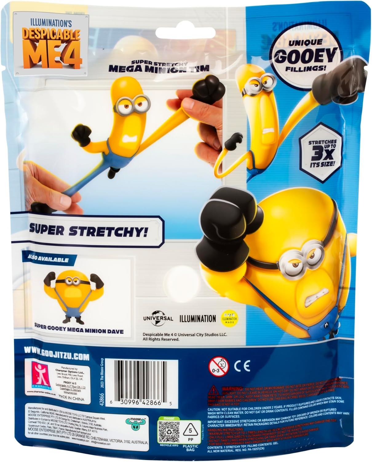 Mega Minion Tim 42866 Heroes of Goo Jit Zu Super-Stretchy Gel-Filled Action Figure (Despicable Me 4 Licensed)