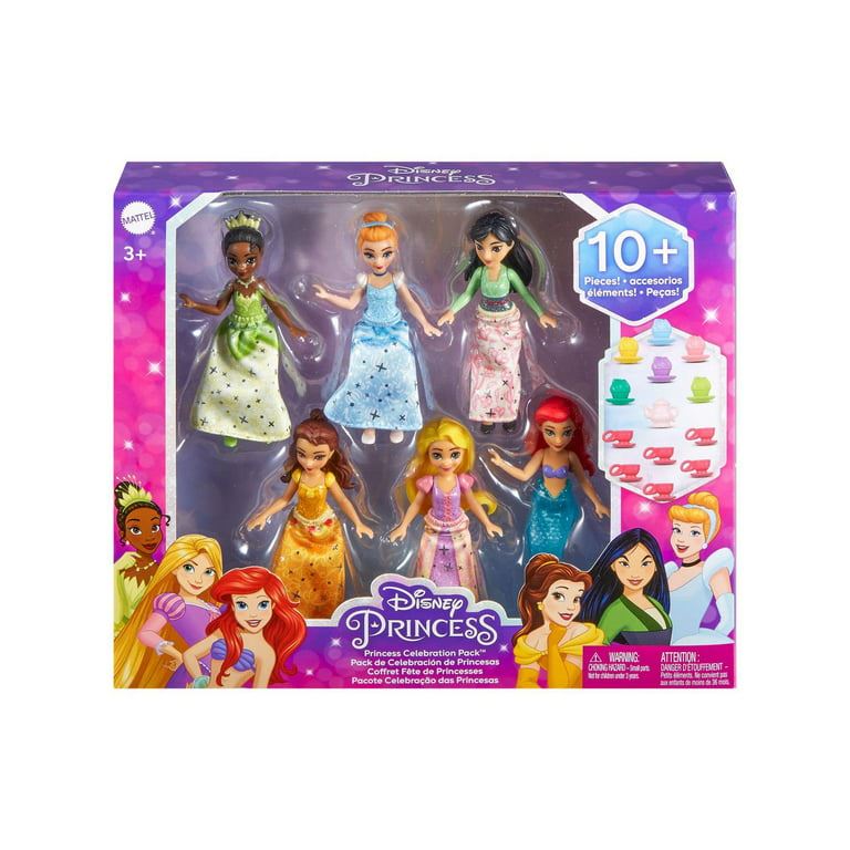 Disney Princess Celebration Pack HLW91 6 Poseable Small Doll Figures 19 Pieces