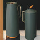 Tramontina Exata 1L Thermal Flask 61637/107 – Olive Green Glass-Lined Vacuum Insulated Bottle Carafe with Cup Lid for Hot & Cold Drinks