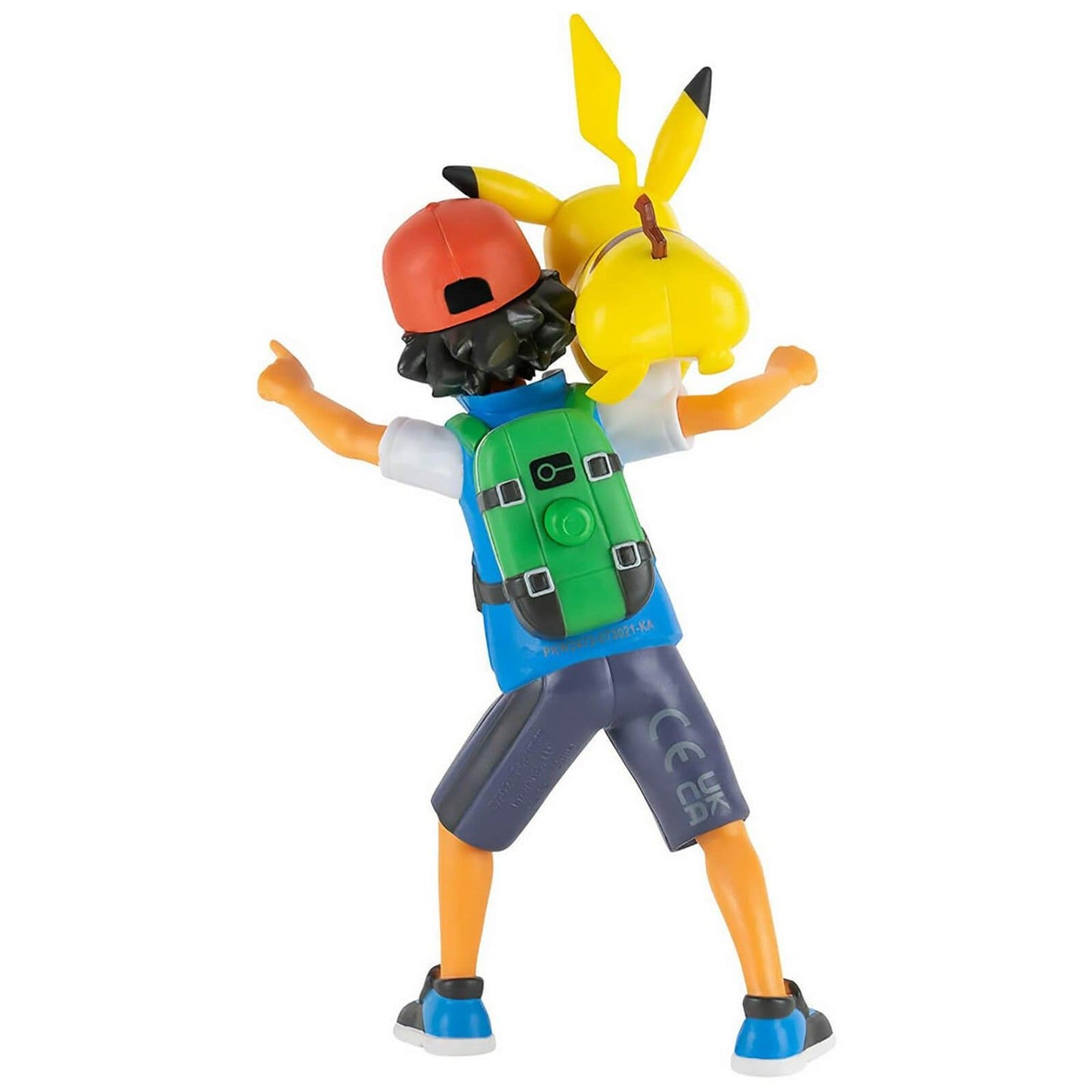 Ash + Pikachu 4.5″ Battle Feature Figure – Pokémon PKW2473 by Jazwares – Launcher Move Action Set with 2-Inch Pikachu