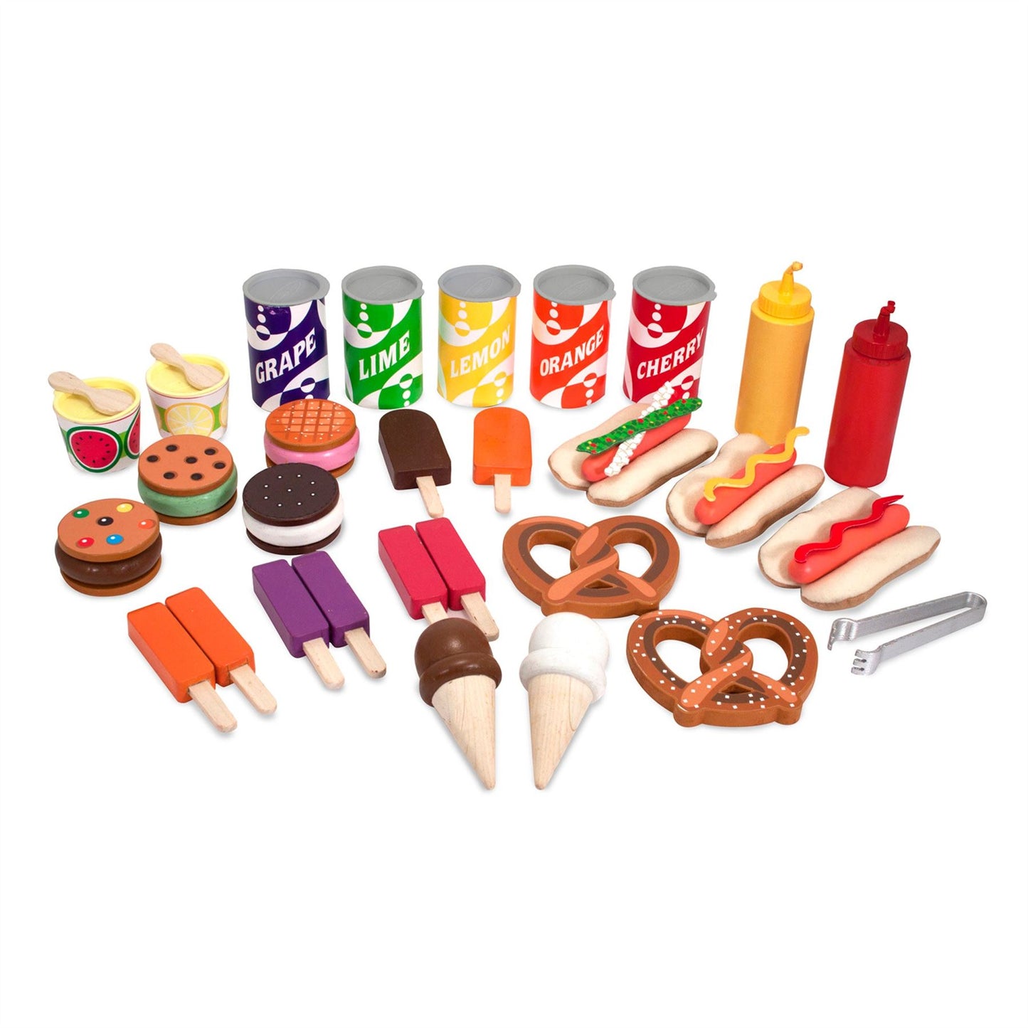 Snacks & Sweets Food Cart 9350 – Melissa & Doug Wooden Pretend Play Ice Cream & Snack Stand for Kids (Wheeled Role-Play Cart)