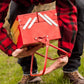 BBQ Toolbox Portable Charcoal Grill SK BBQTOOL1 - Suck UK Red Stainless Steel Toolbox-Style BBQ with Folding Grill & Warming Rack