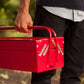 BBQ Toolbox Portable Charcoal Grill SK BBQTOOL1 - Suck UK Red Stainless Steel Toolbox-Style BBQ with Folding Grill & Warming Rack