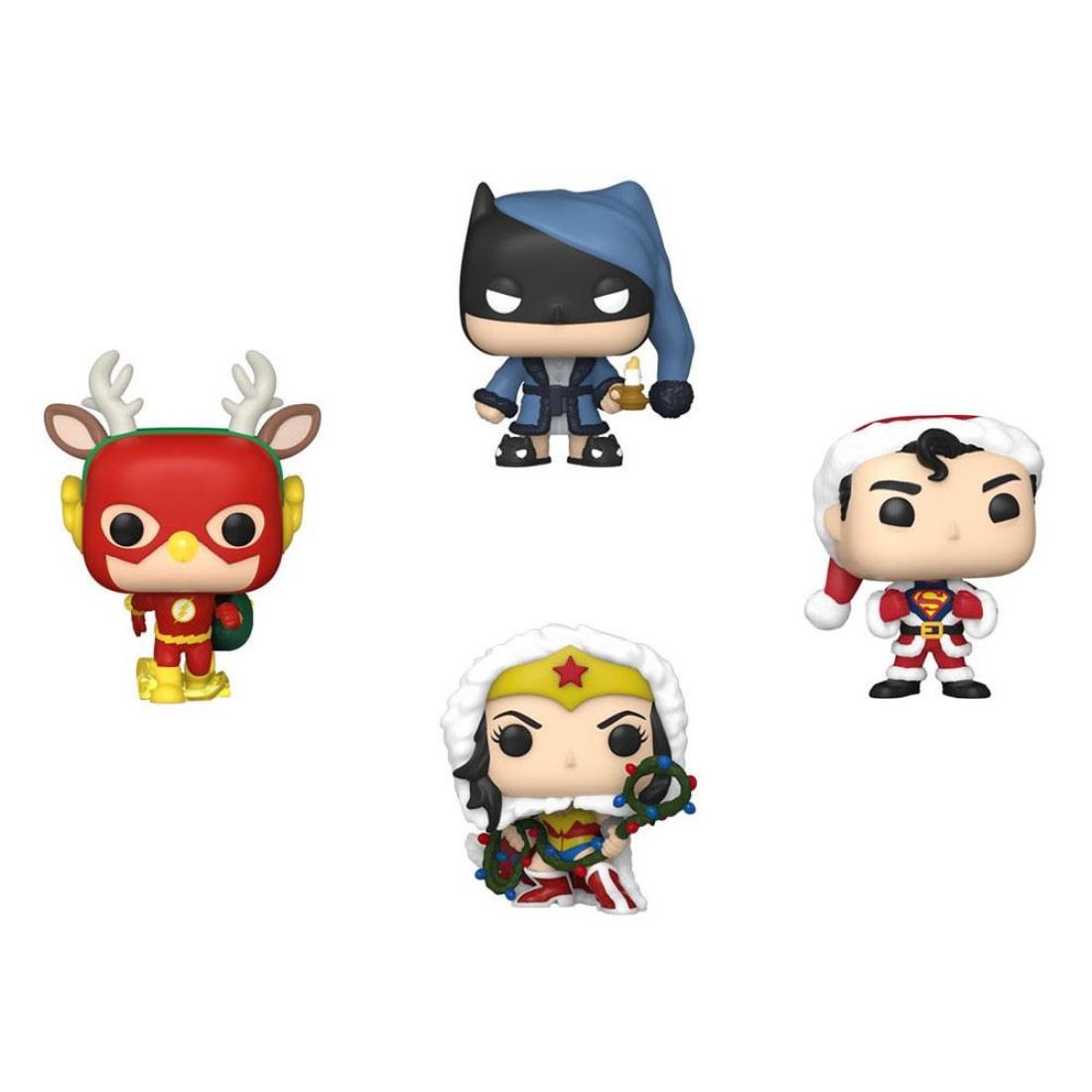 DC COMICS Happy Holidays Tree Pocket Pop! DC Comic Superheroes Holiday 4-Pack (Funko)