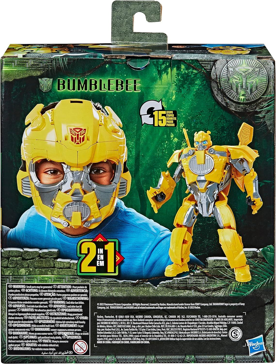 Bumblebee 2-in-1 Converting Mask F4649 – Transformers Rise of the Beasts Roleplay Toy | Robot-to-Mask Conversion Helmet by Hasbro