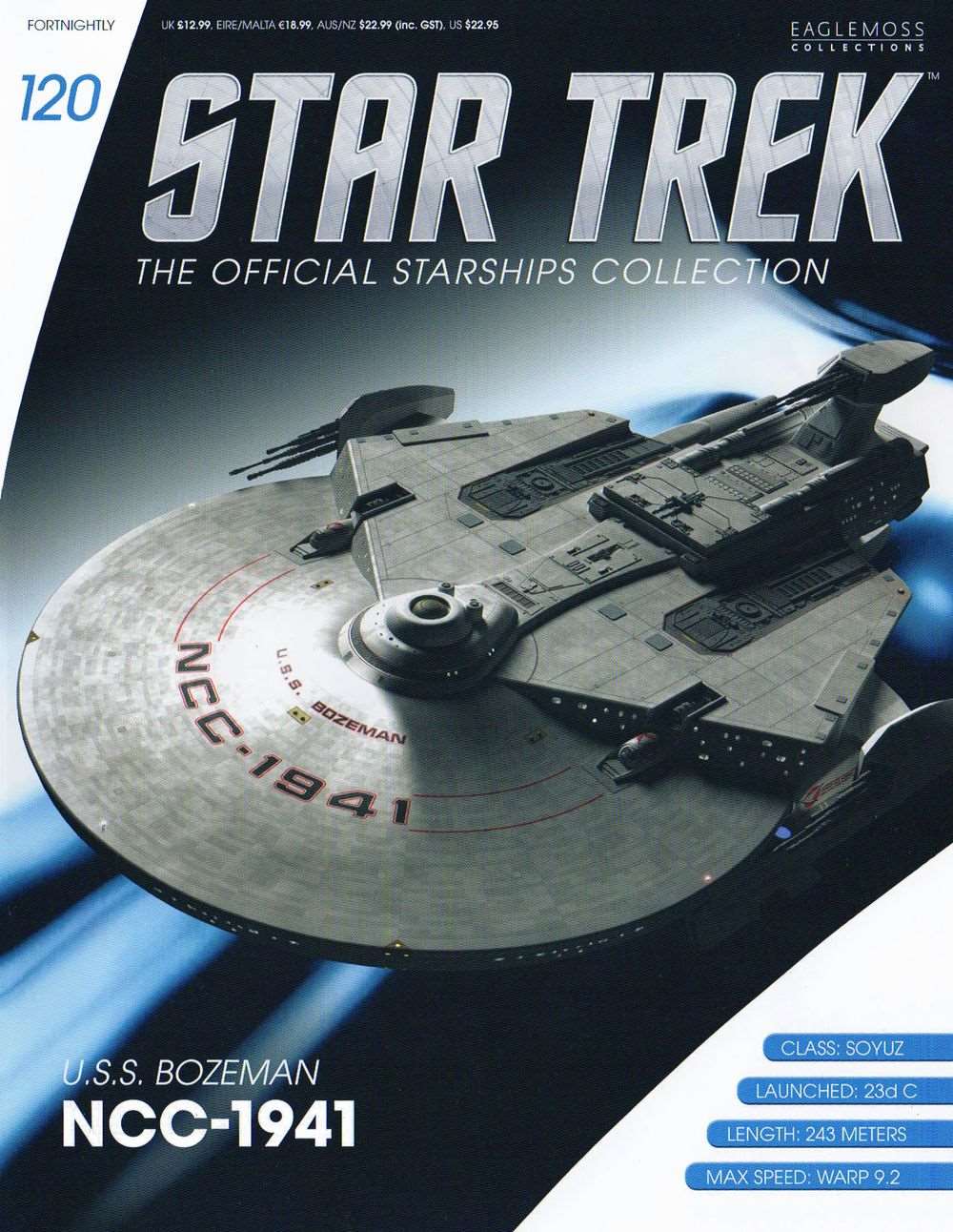 #120 U.S.S. Bozeman NCC-1941 (Soyuz Class) Model Diecast Ship (Eaglemoss / Star Trek)