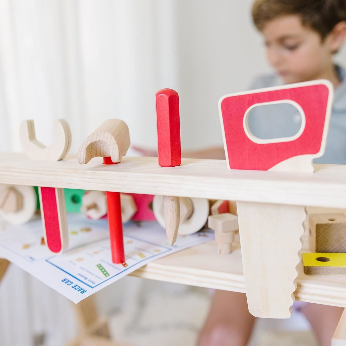Wooden Project Workbench 96045 – Melissa & Doug Kids’ Wooden Tool Bench with Tools, Storage & Build-Your-Own Projects