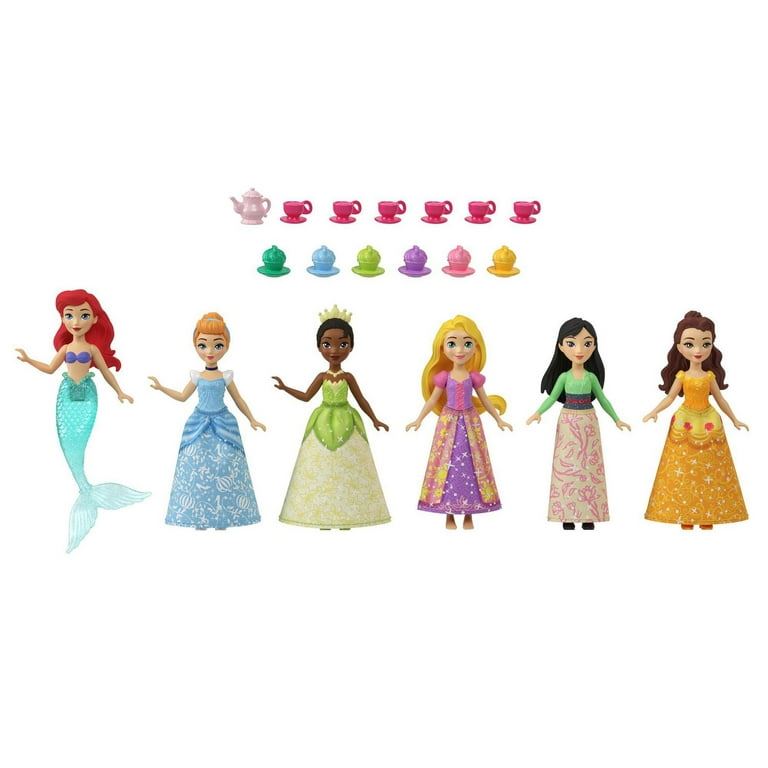 Disney Princess Celebration Pack HLW91 6 Poseable Small Doll Figures 19 Pieces