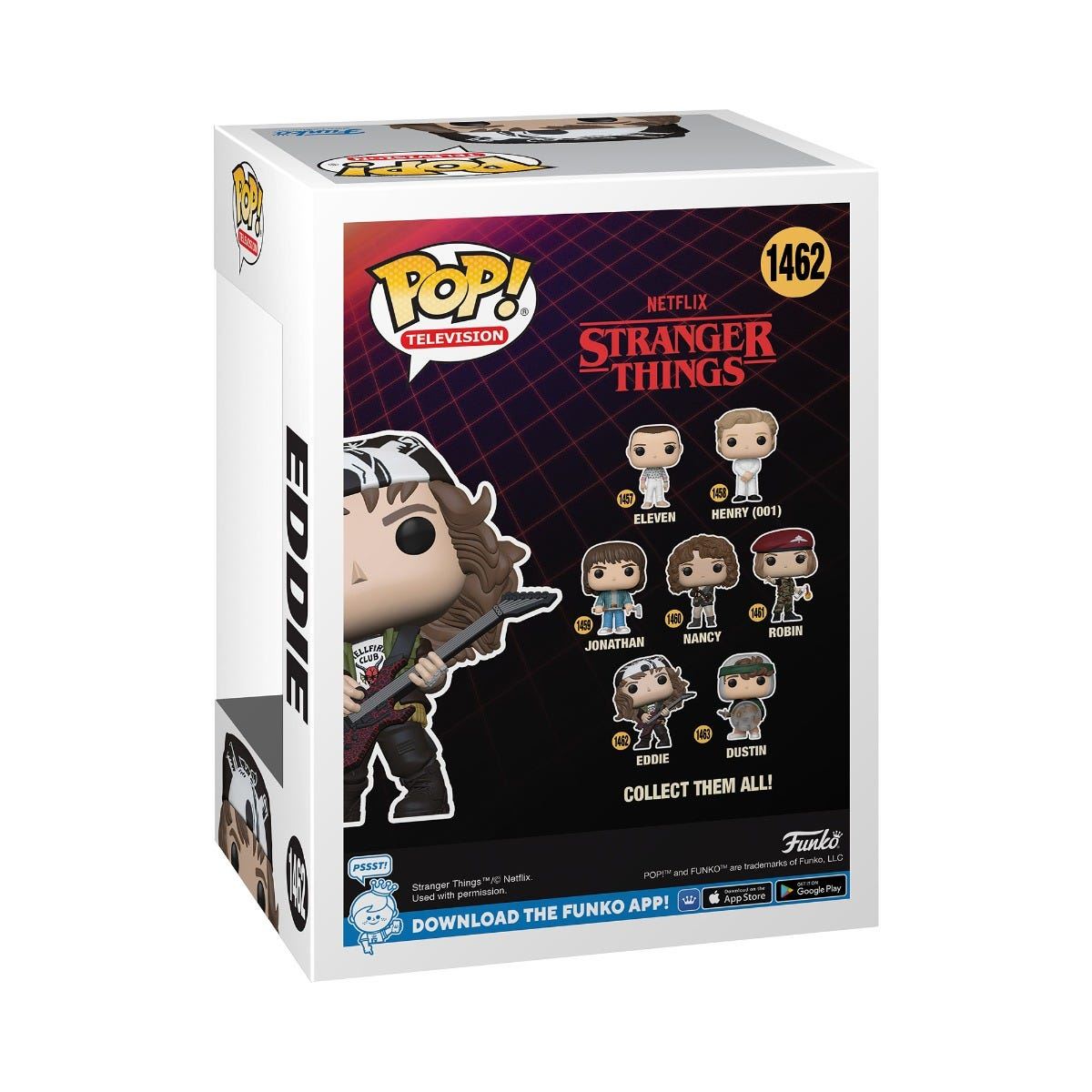 FUNKO POP! Stranger Things #1462 Eddie with Guitar – TV Series 4 Rocker Vinyl Figure (FUN76101) – Official Collectible