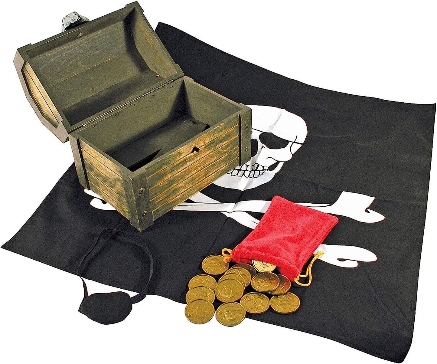 Melissa & Doug Wooden Pirate Chest Toy Pretend Play Ages 6+ 12576