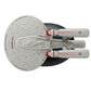 Model of a spaceship with a white and gray color scheme on a white background