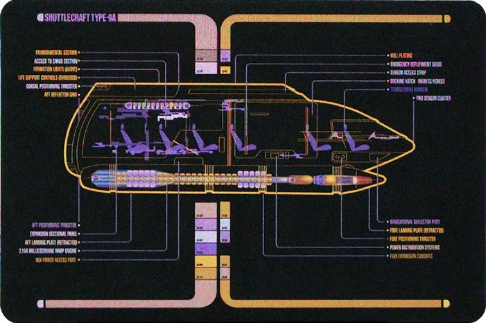 Enterprise Shuttles - Set 3 (Type 7 Shuttlecraft & Type 9A Cargo Shuttlecraft) Model Die Cast Ship (Eaglemoss / Star Trek)