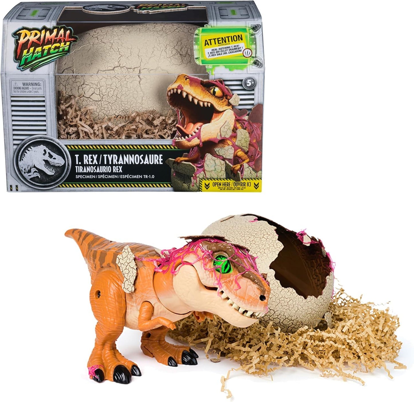 Primal Hatch 6072462 – Jurassic World Interactive Hatching Dino | Surprise Egg Toy with Lights, Sounds & Growing Dino Feature