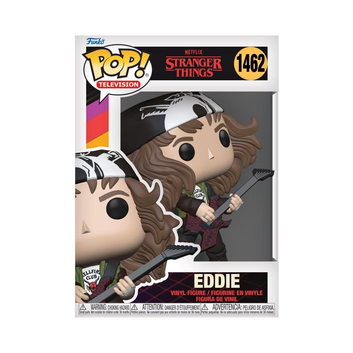 FUNKO POP! Stranger Things #1462 Eddie with Guitar – TV Series 4 Rocker Vinyl Figure (FUN76101) – Official Collectible