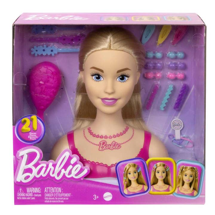 Barbie Styling Head HMD88 Blond Hair With 20 Colorful Accessories (Barbie)