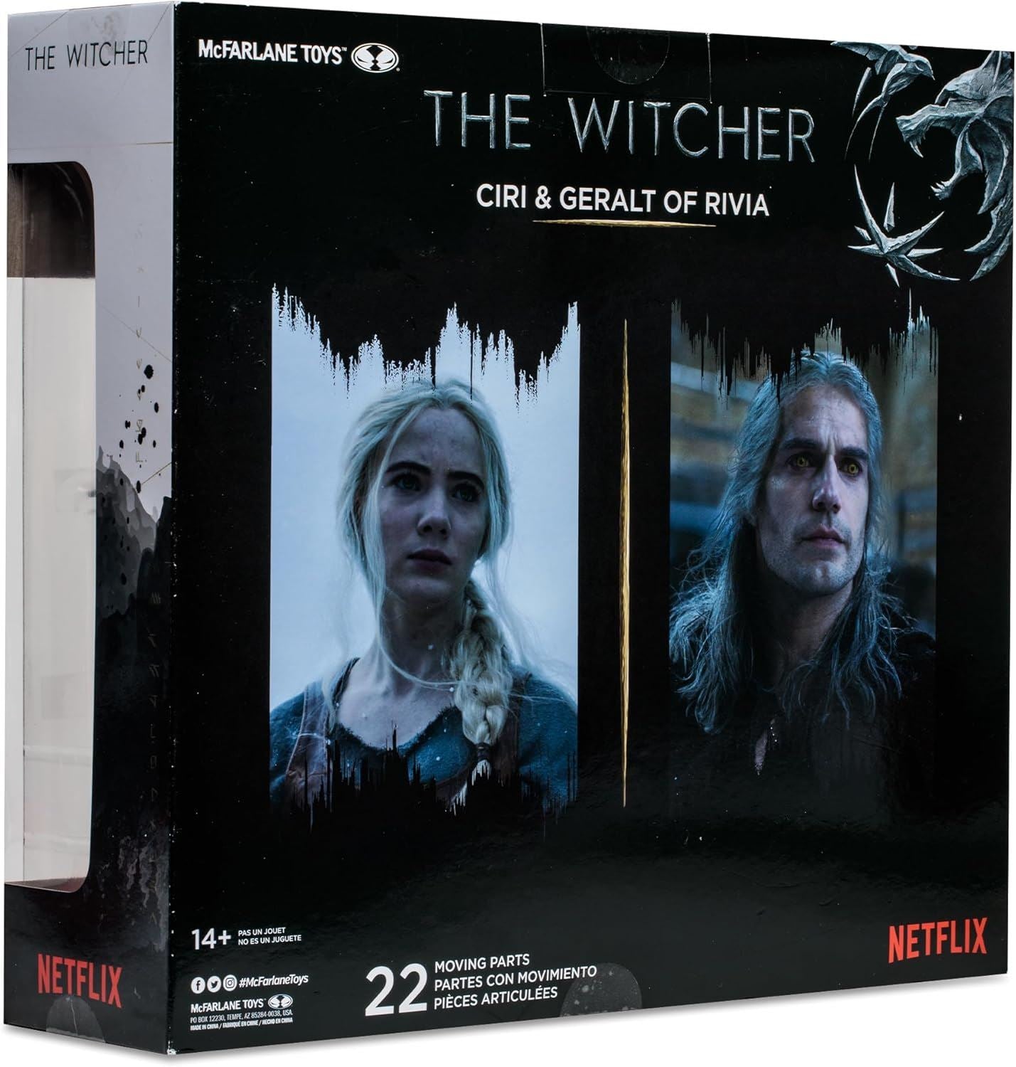 Ciri & Geralt of Rivia 7″ Figure 2-Pack 13813 – The Witcher Season 3 (Netflix) | McFarlane Toys Collector Twin Pack with Accessories