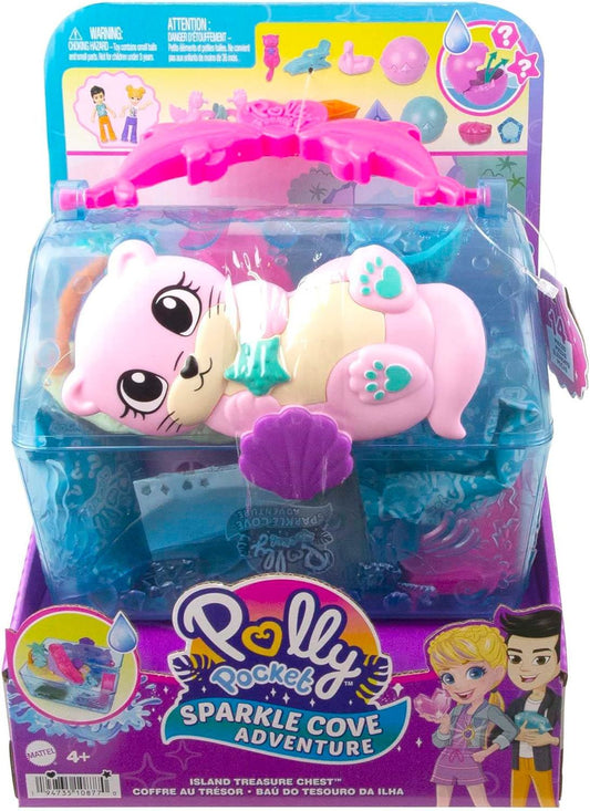 Sparkle Cove Adventure Island Treasure Chest HPV40 – Polly Pocket Playset with Micro Dolls, Hidden Surprises & Accessories
