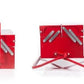 BBQ Toolbox Portable Charcoal Grill SK BBQTOOL1 - Suck UK Red Stainless Steel Toolbox-Style BBQ with Folding Grill & Warming Rack