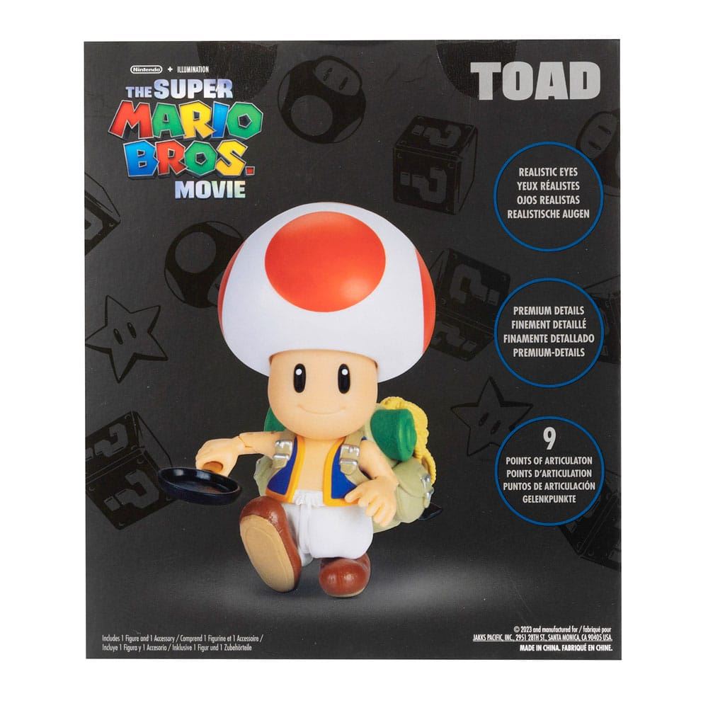 TOAD 13cm 5" Action Figure 41719 The Super Mario Bros Movie Nintendo Articulated