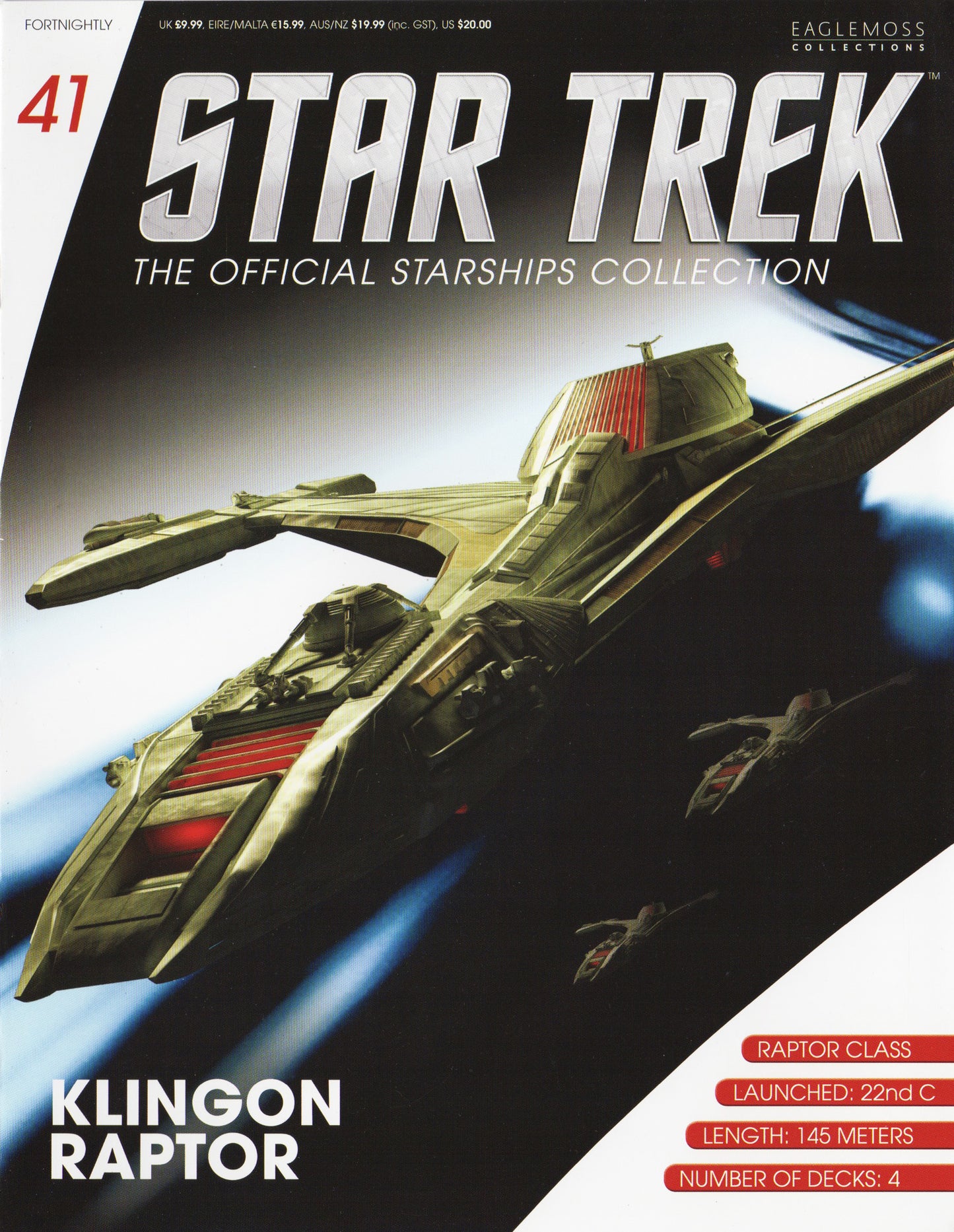 #41 Klingon Raptor Model Die Cast Ship (Eaglemoss Star Trek)