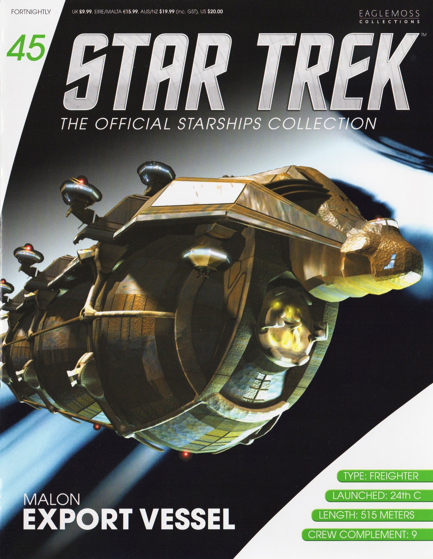 #45 Malon Freighter Model Die Cast Ship (Eaglemoss Star Trek)