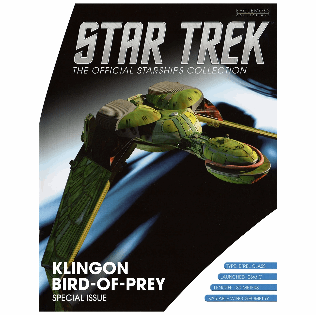 #13 Klingon Bird-of-Prey (B'rel-class) XL EDITION Diecast Model Ship (Eaglemoss / Star Trek)