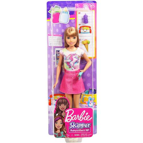 BARBIE Skipper Babysitters Inc. Blonde Doll with Rainbow Unicorn Top (FXG91)