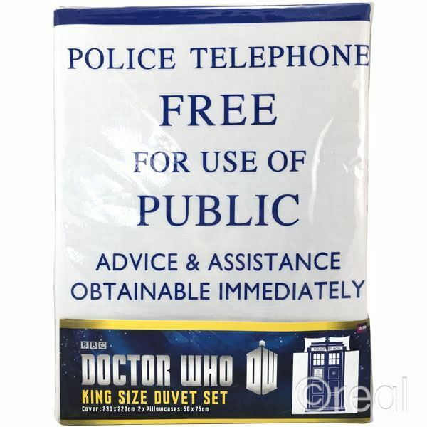 Doctor Who King Size TARDIS Duvet Cover & Pillowcase Bed Set Quilt Official
