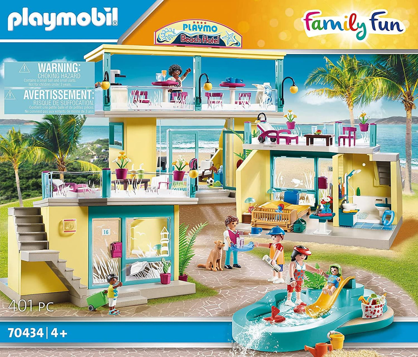 PLAYMOBIL Family Fun Beach Hotel 70434 Action Figure Playset