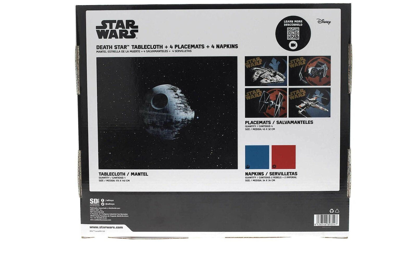 Star Wars DEATH STAR TABLECLOTH SET + 4 Placemats + 4 Napkins (SD Toys)