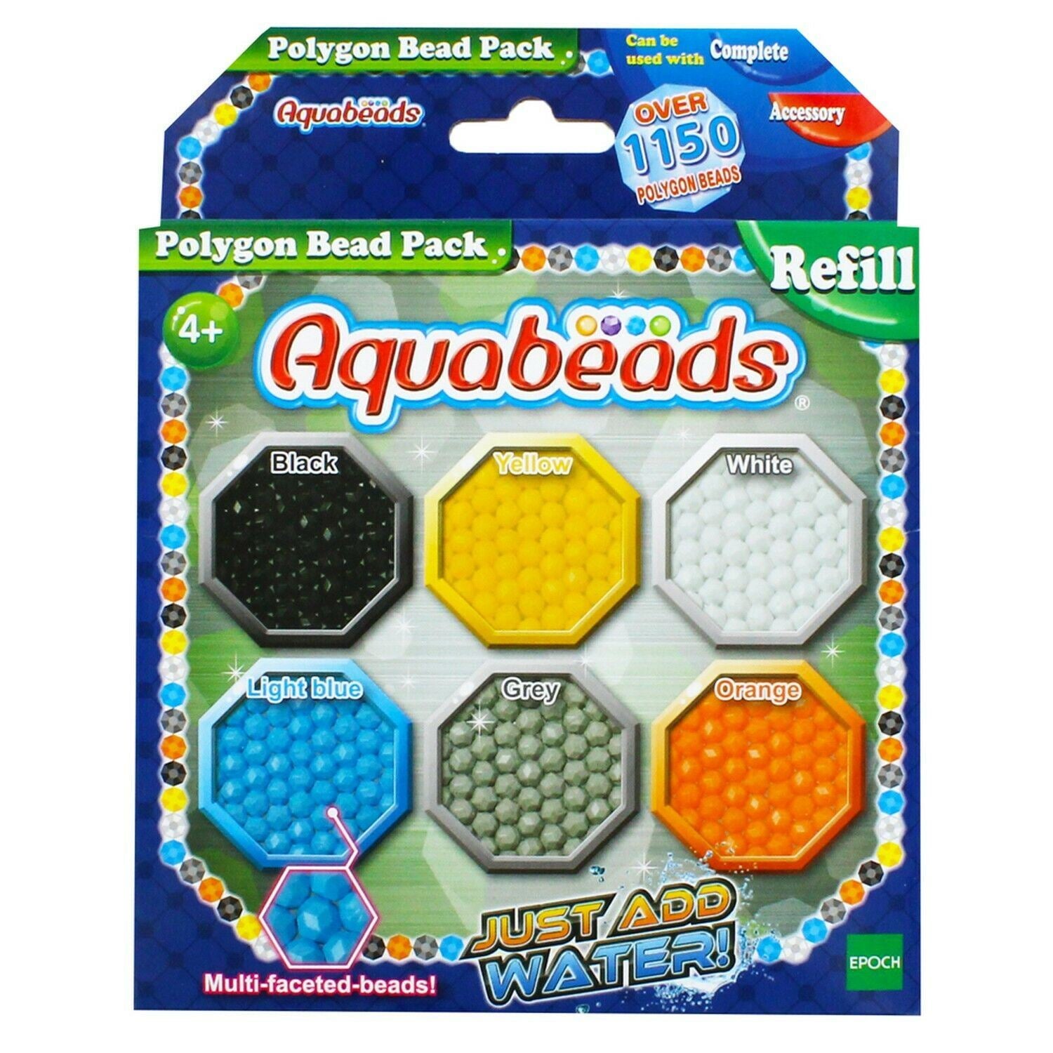 Aquabeads POLYGON BEAD PACK Refill Pack (Over 1150 Beads!) - Just Add Water!