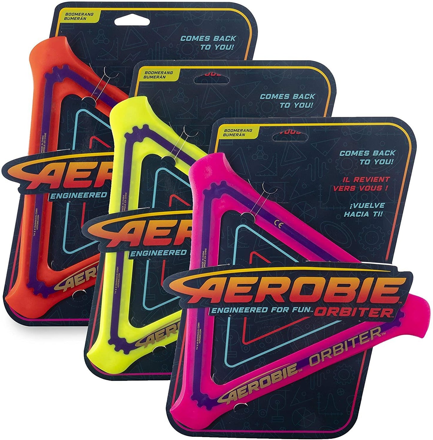 Aerobie Orbiter Boomerang Ring Frisbee Flying Disc Throw Toy Random Colour
