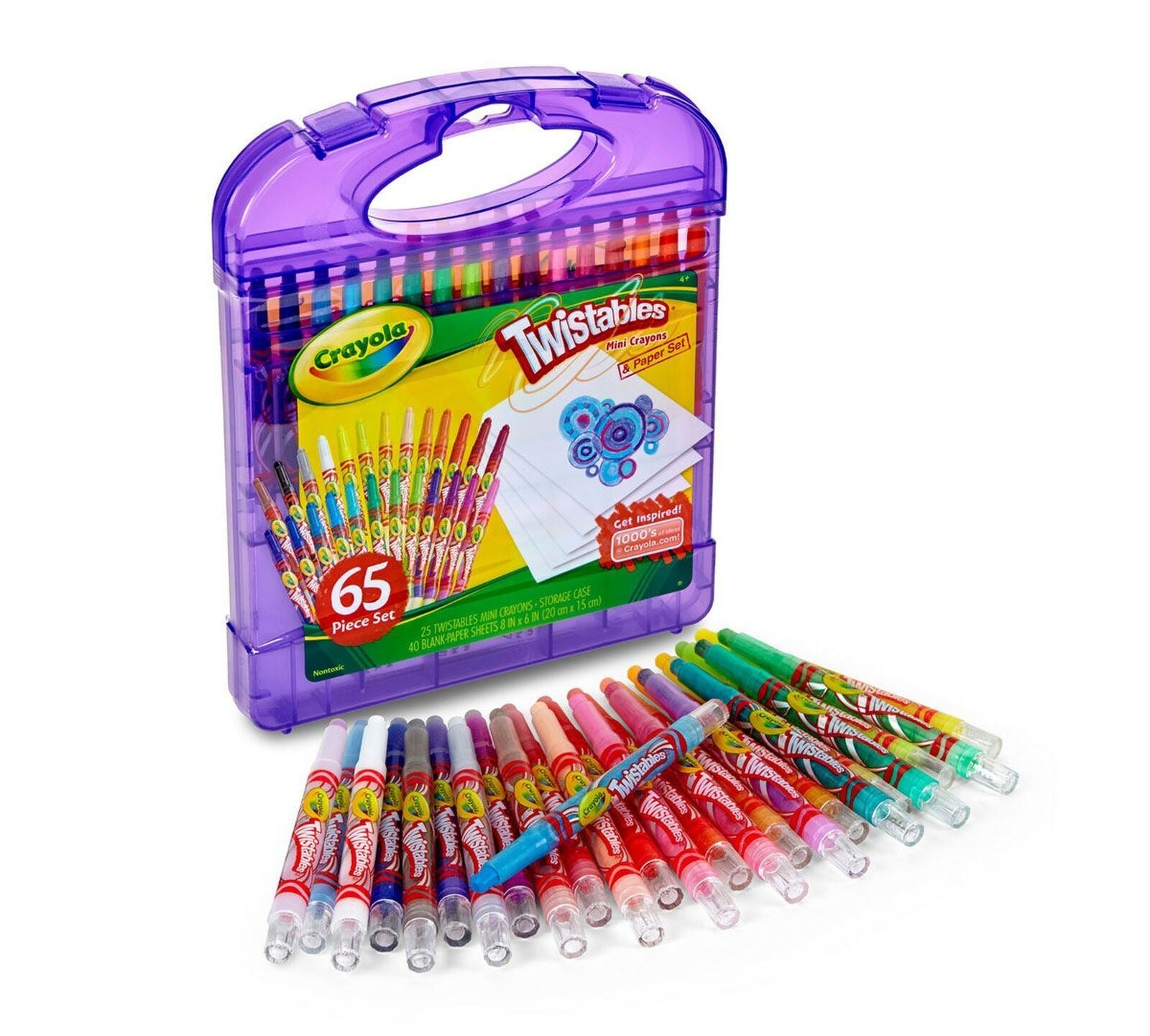 Crayola® TWISTABLES MINI CRAYONS & PAPER SET (65 Pieces) Gift for Kids