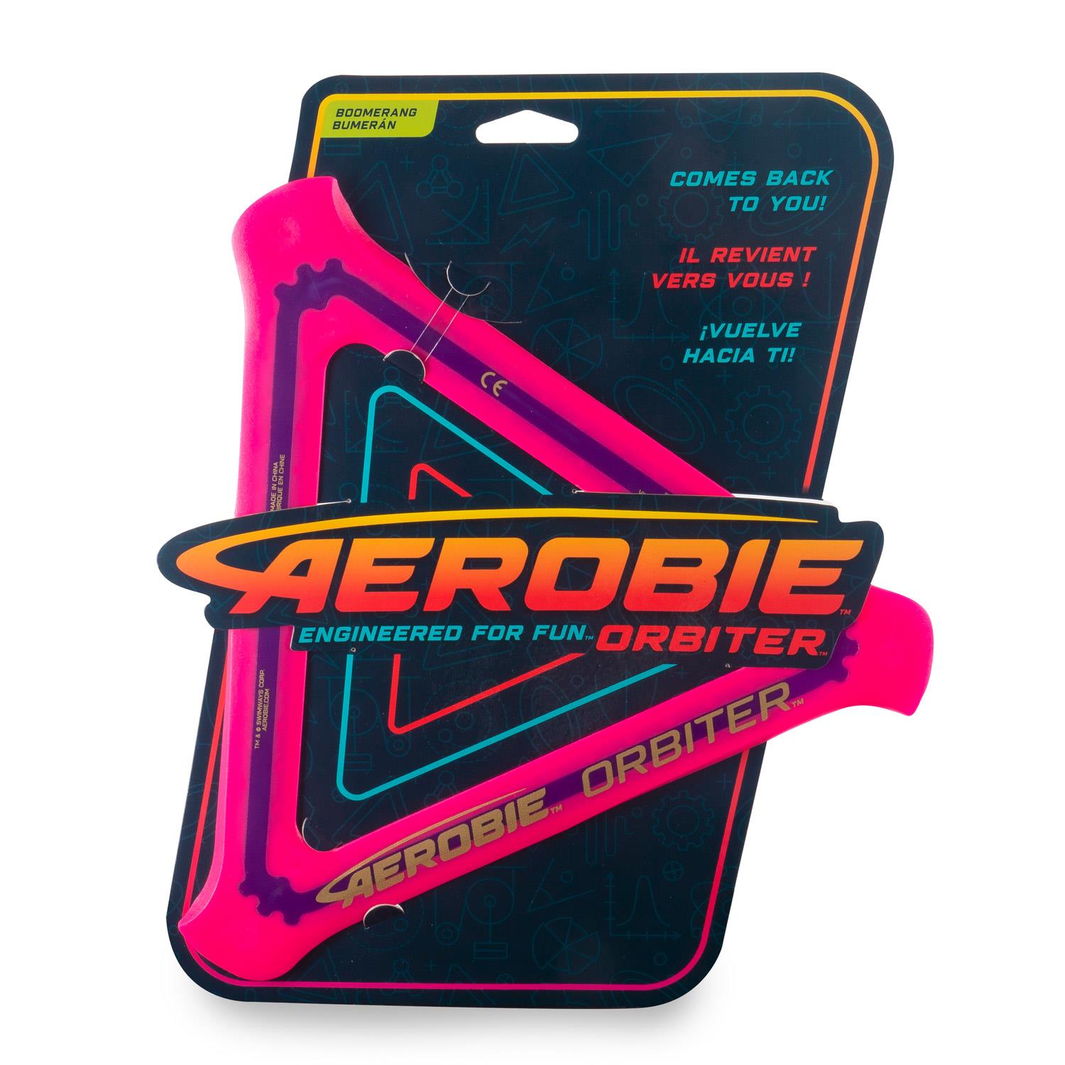 Aerobie Orbiter Boomerang Ring Frisbee Flying Disc Throw Toy Random Colour