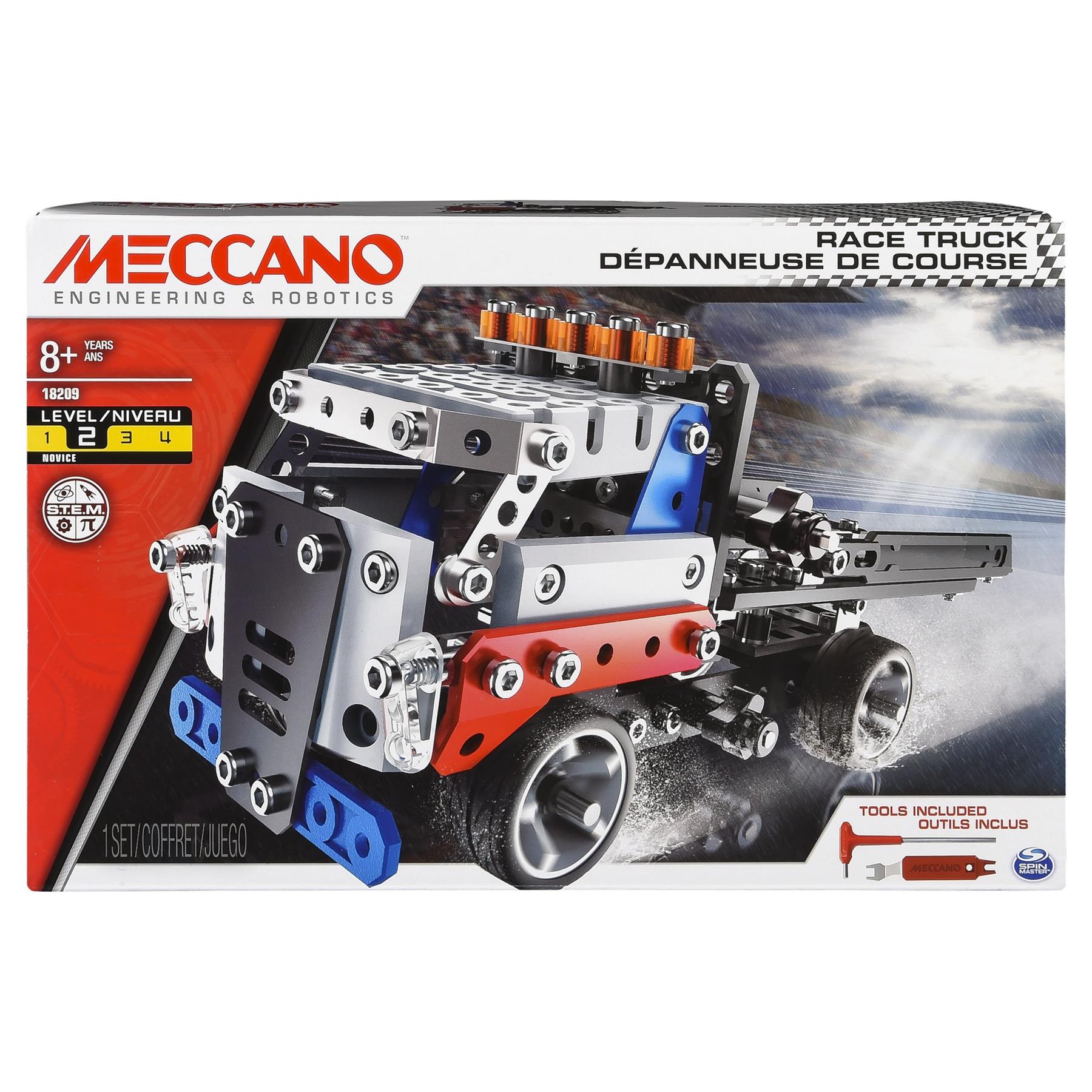 Meccano Race Truck STEM Engineering Education Toy Construction Set Building