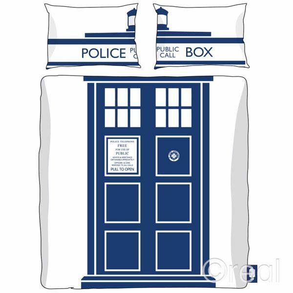 Doctor Who King Size TARDIS Duvet Cover & Pillowcase Bed Set Quilt Official