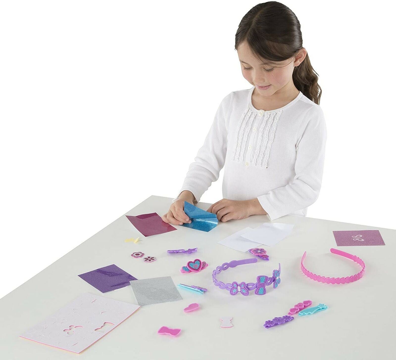 Melissa & Doug MESS-FREE GLITTER HEADBANDS AND BARRETTES Playset Creative Toy