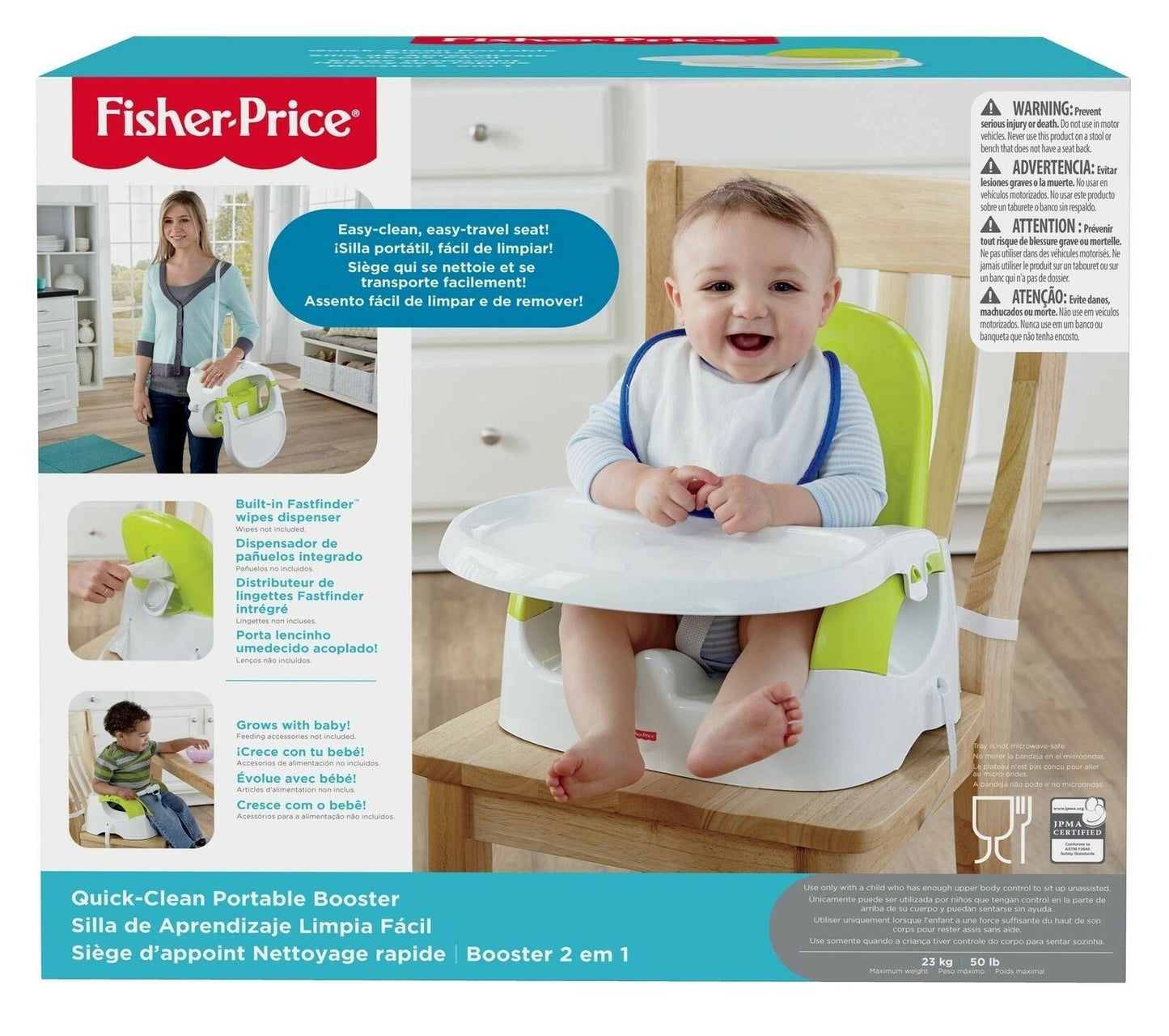 Fisher-Price® Quick-Clean Portable Booster - Baby Seat with Tray (Mattel)