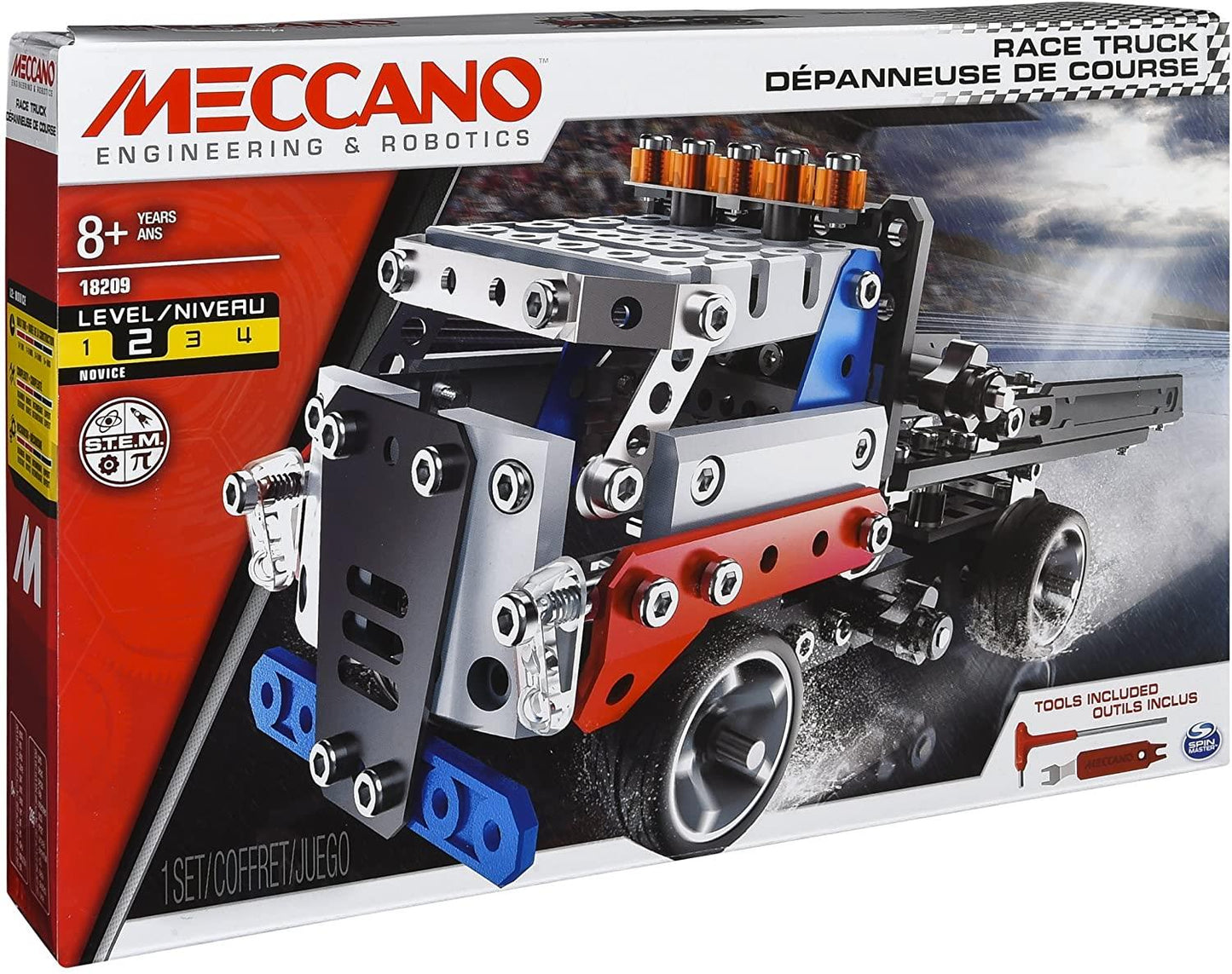 Meccano Race Truck STEM Engineering Education Toy Construction Set Building