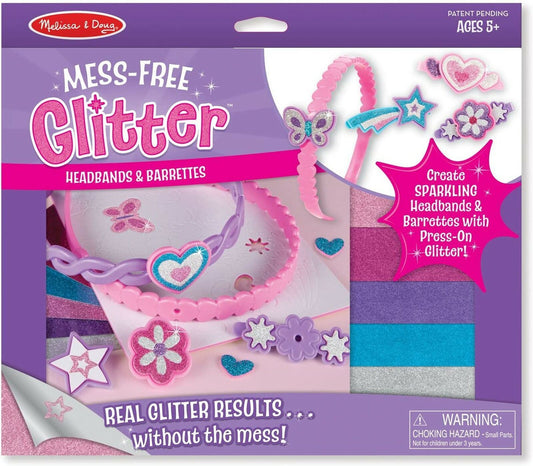 Melissa & Doug MESS-FREE GLITTER HEADBANDS AND BARRETTES Playset Creative Toy