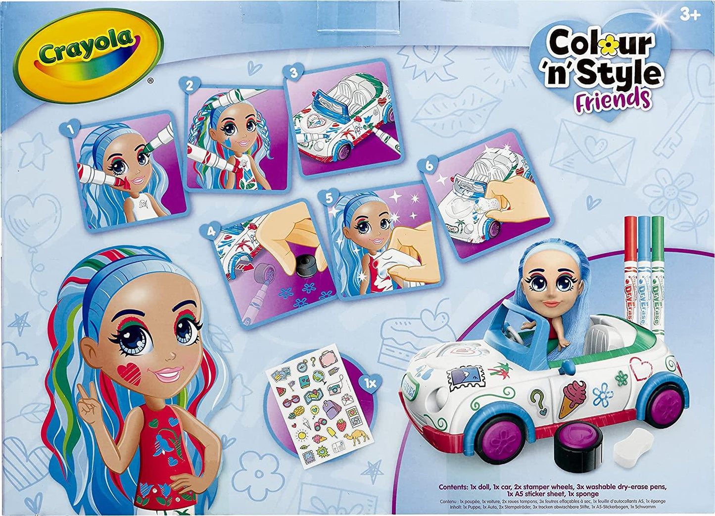 CRAYOLA Colour 'n' Style Friends Coupe BLUEBELL Doll Art Playset Color