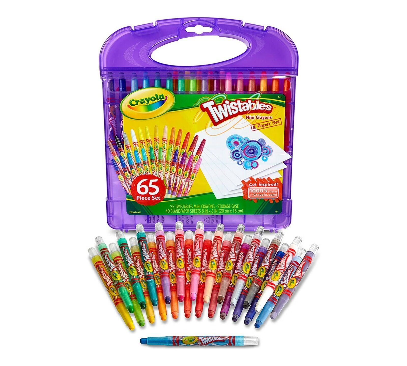 Crayola® TWISTABLES MINI CRAYONS & PAPER SET (65 Pieces) Gift for Kids
