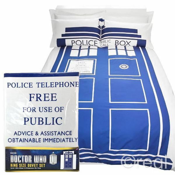 Doctor Who King Size TARDIS Duvet Cover & Pillowcase Bed Set Quilt Official