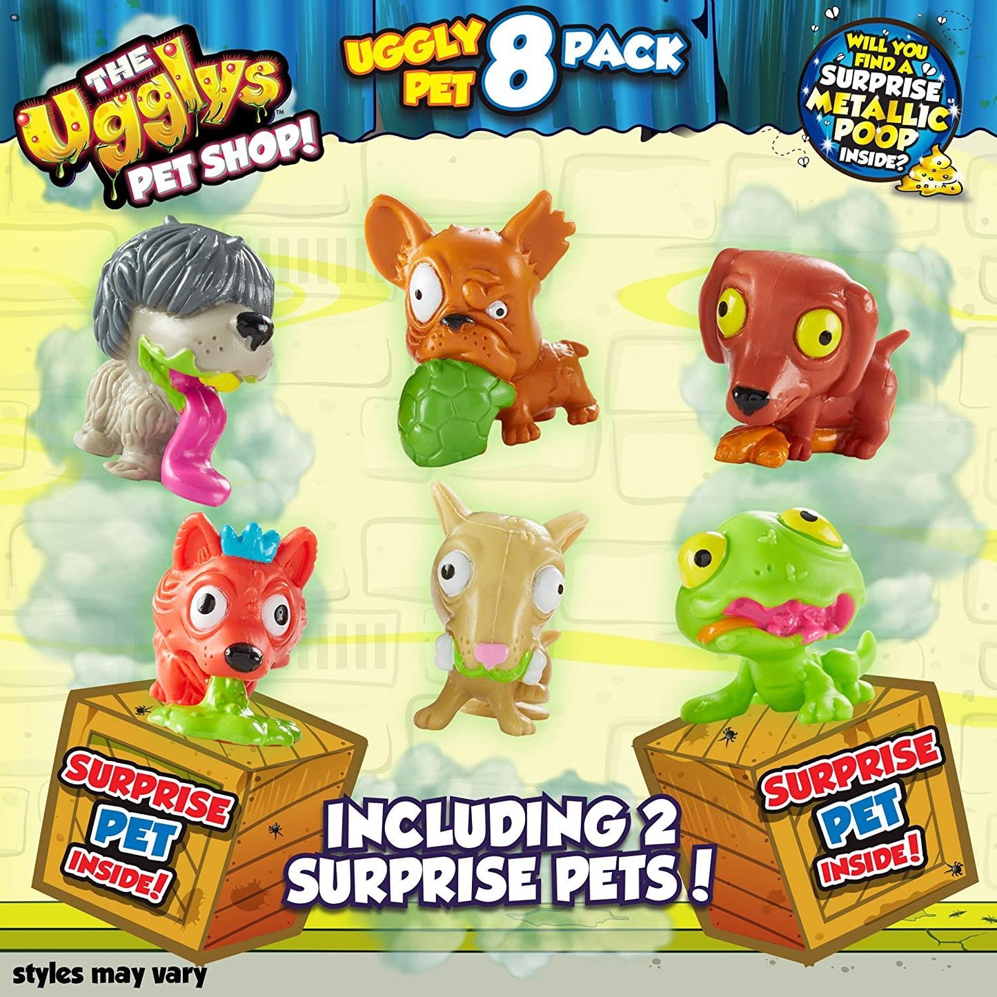 Uggly Pet 8 Toy Pack The Ugglys Pet Shop Mini Figures Styles May Vary