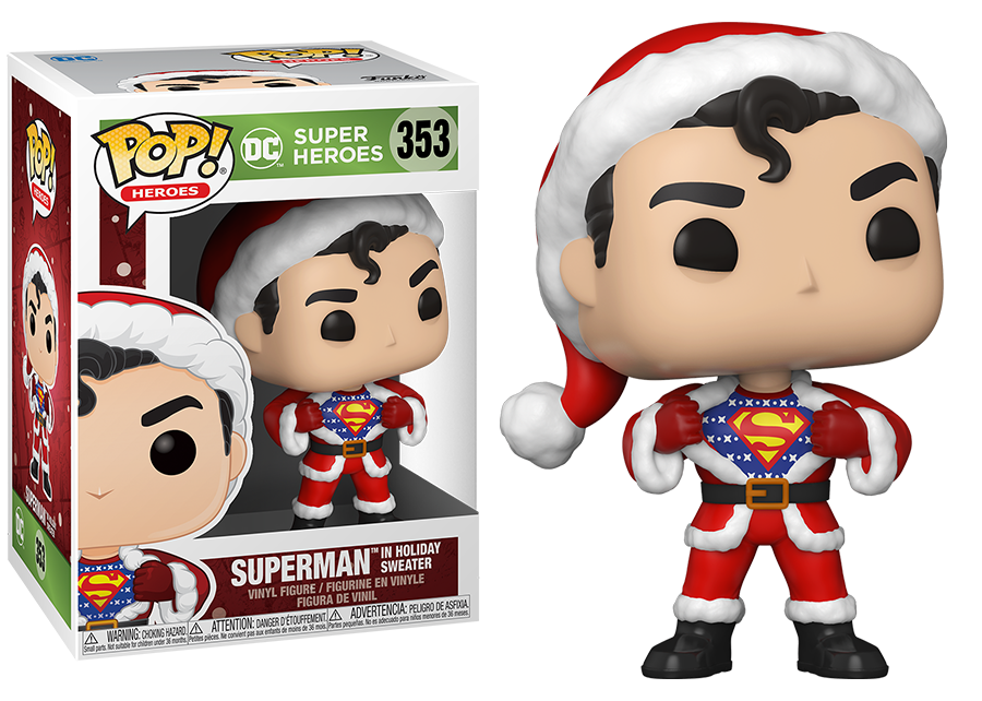 Funko POP! SUPERMAN In Holiday Sweater #353 Vinyl Figure DC Christmas