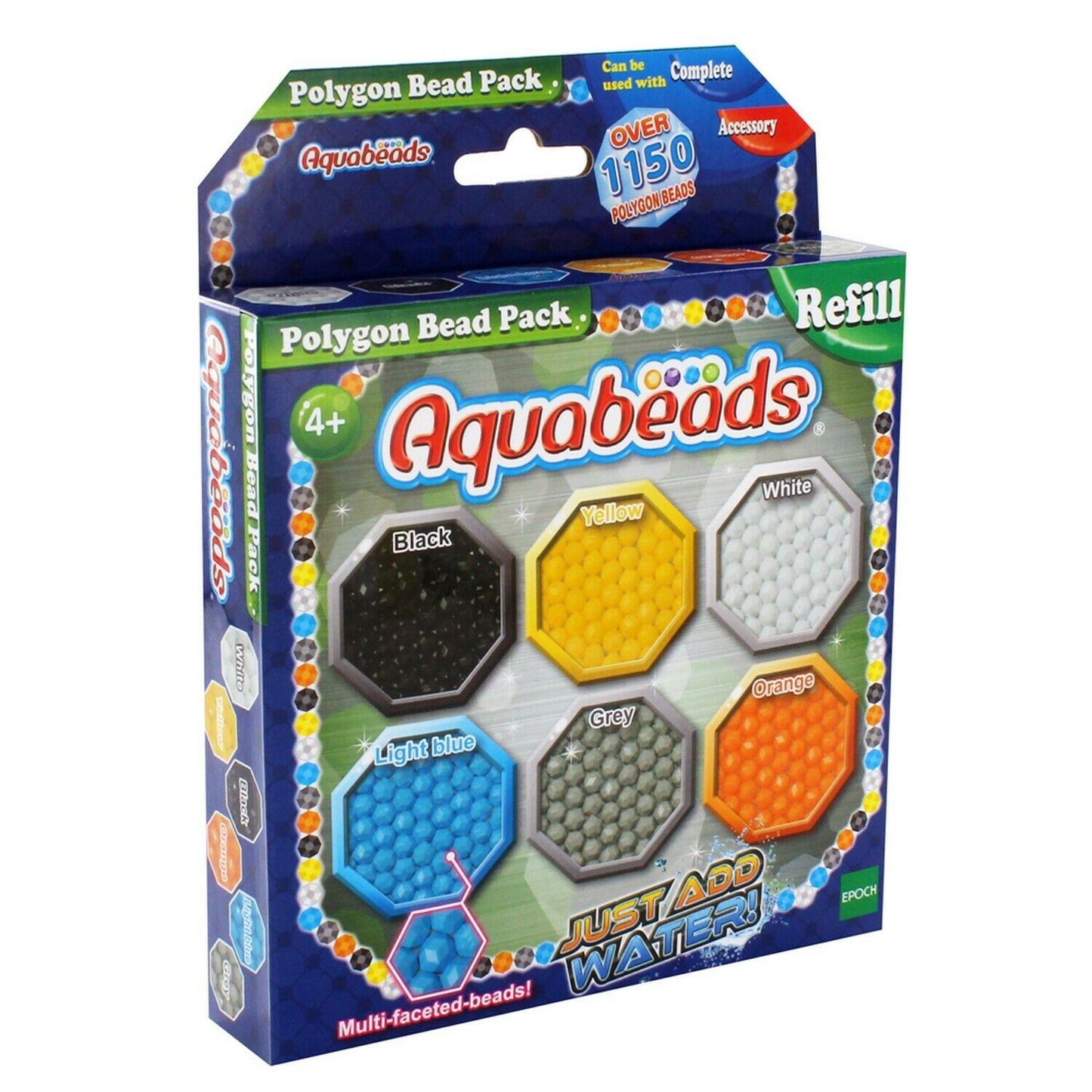 Aquabeads POLYGON BEAD PACK Refill Pack (Over 1150 Beads!) - Just Add Water!