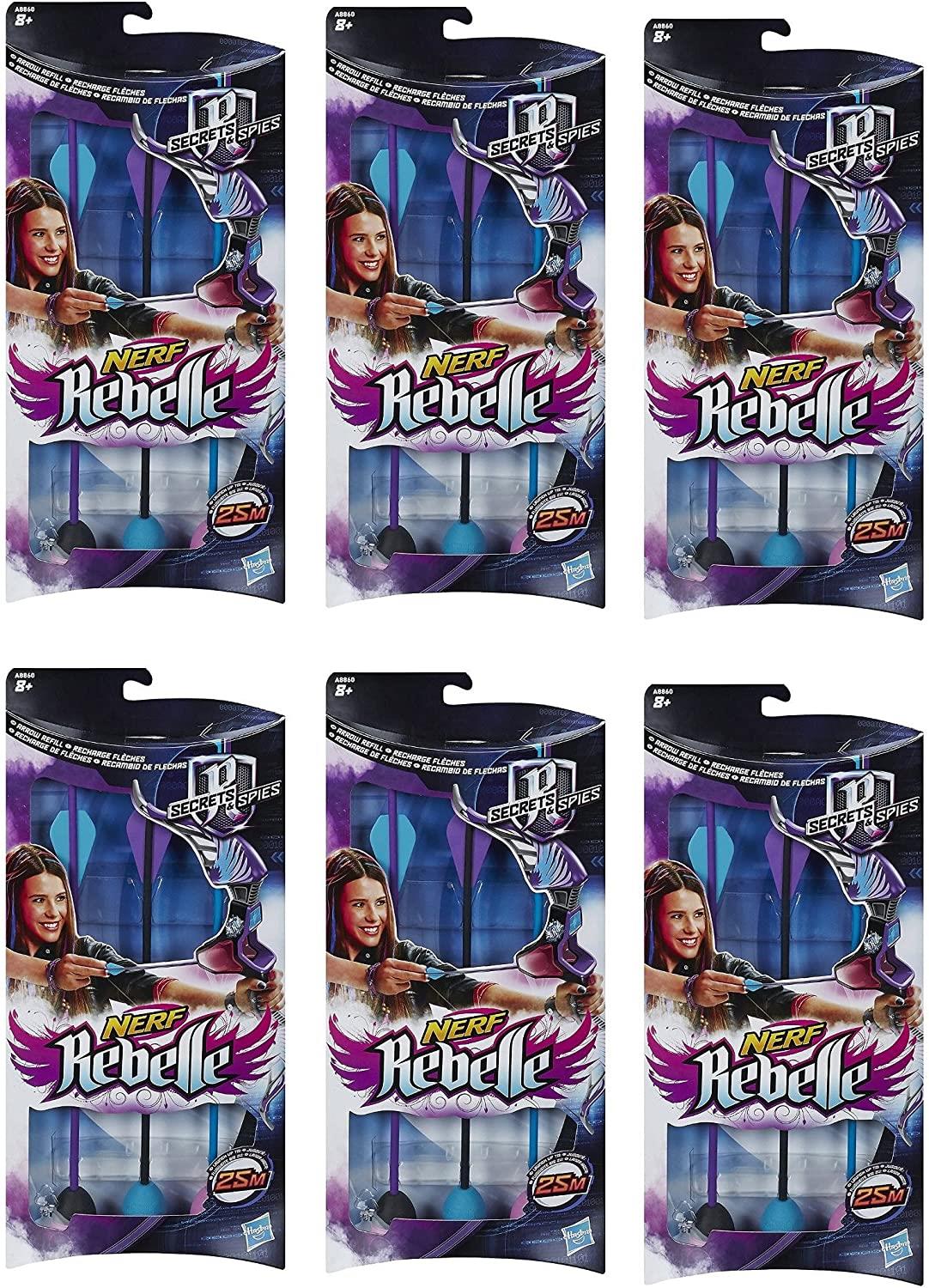6 (FULL BOX) x Nerf Rebelle Secrets & Spies Arrow Refill 3 Darts